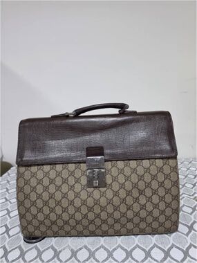 Authentic Gucci Vintage GG Plus Briefcase Brown/Beige